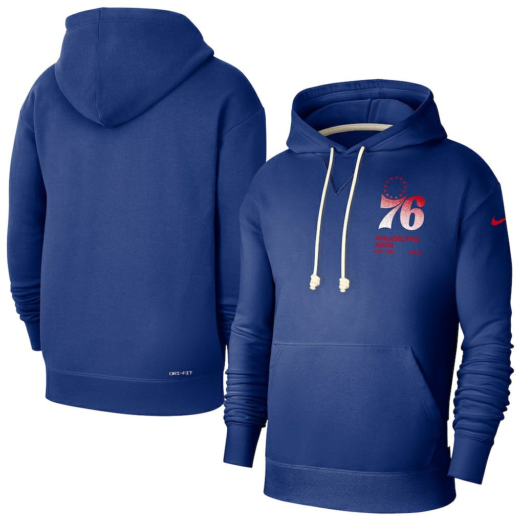 Nike Philadelphia 76ers Courtside Standard Issue Premium Performance Pullover Hoodie Royal