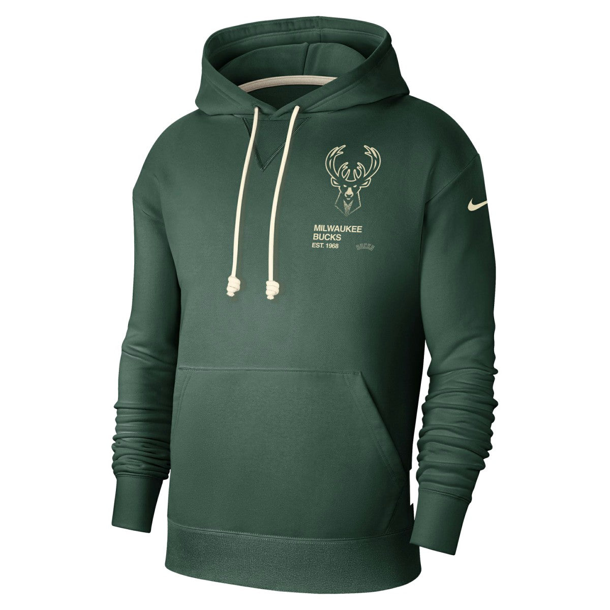 Nike Milwaukee Bucks Courtside Standard Issue Premium Performance Pullover Hoodie Hunter Green