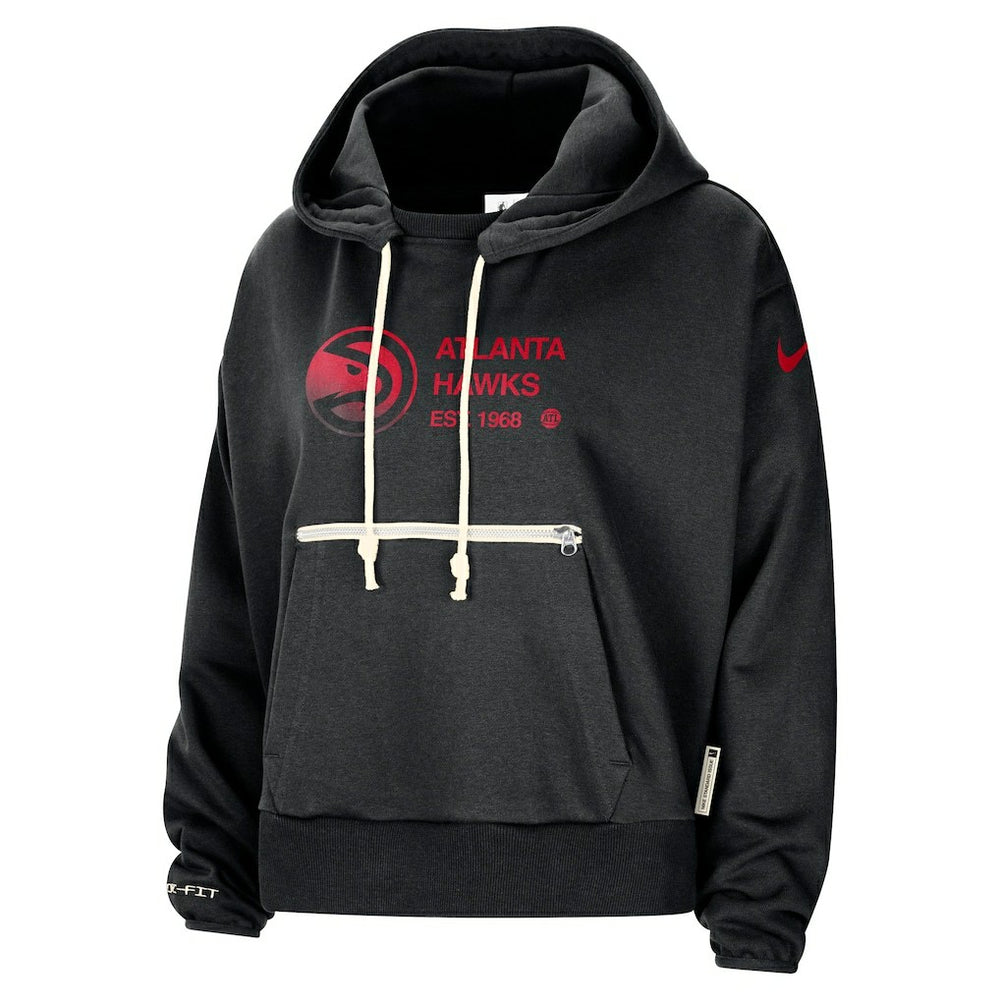 Nike Atlanta Hawks Women's Courtside Standard Issue Performance Pullover Hoodie Black