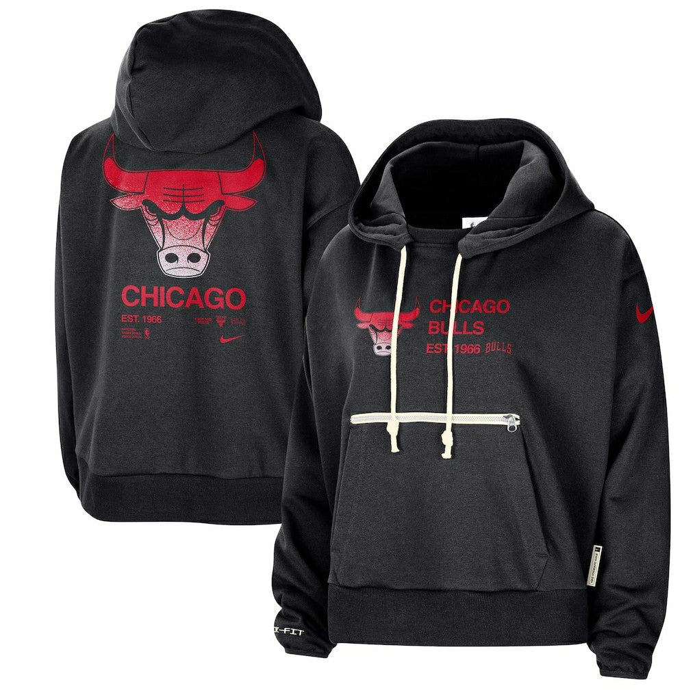 Nike Chicago Bulls Women's Courtside Standard Issue Performance Pullover Hoodie Black