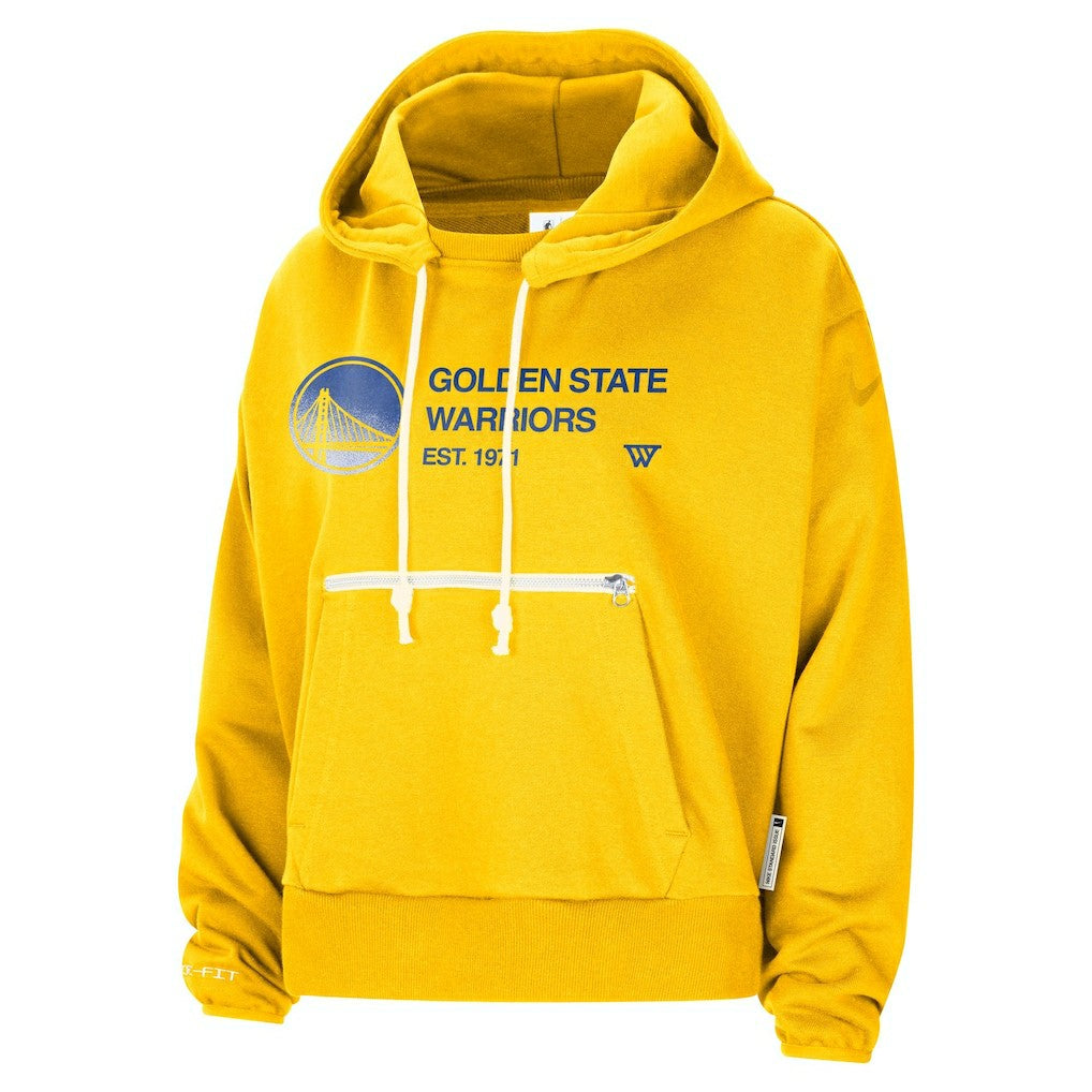 Nike Golden State Warriors Women's Courtside Standard Issue Performance Pullover Hoodie Gold