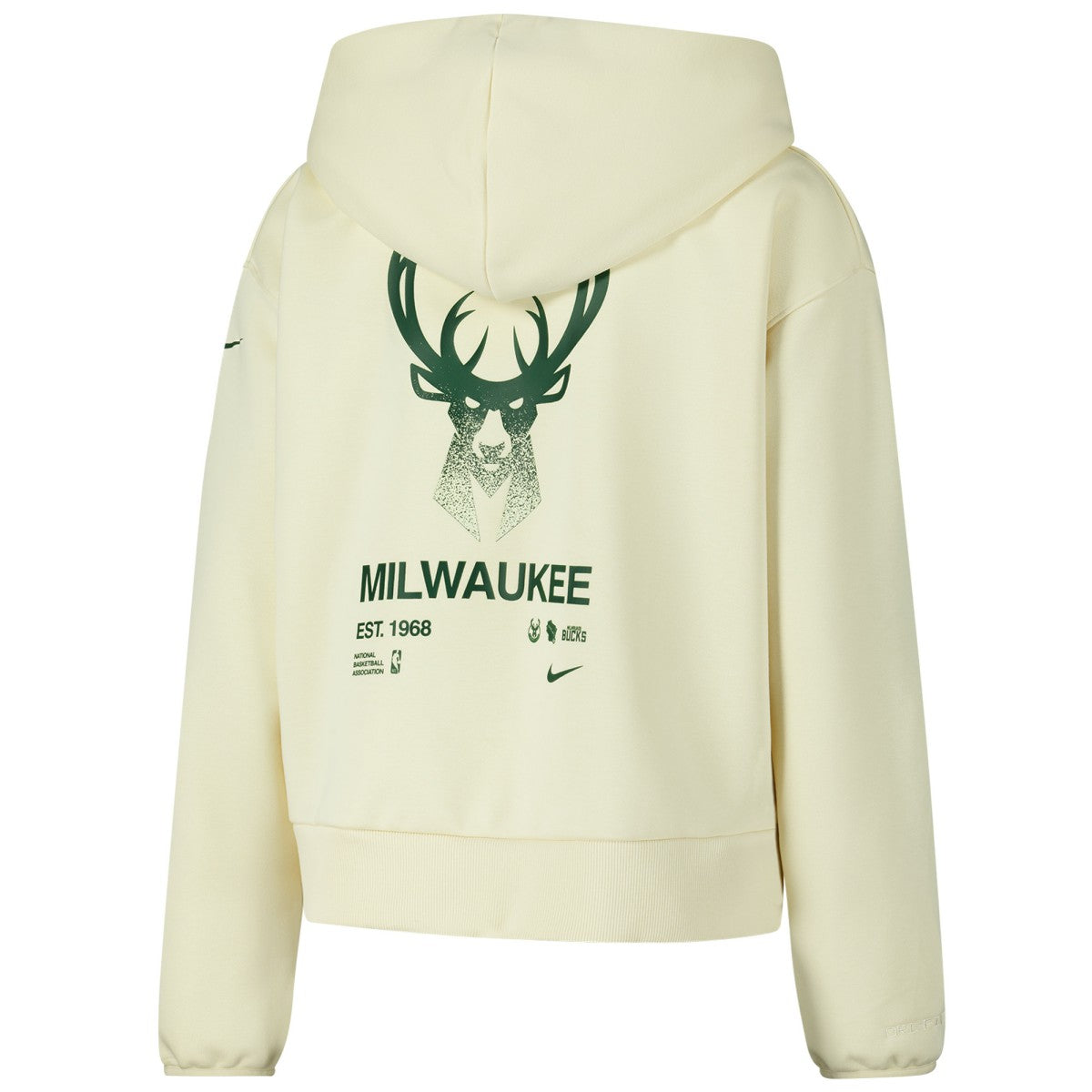 Nike Milwaukee Bucks Women's Courtside Standard Issue Performance Pullover Hoodie Cream