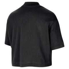 Nike Boston Celtics Women's Courtside Mock Neck Loose Fit Cropped T-Shirt Black