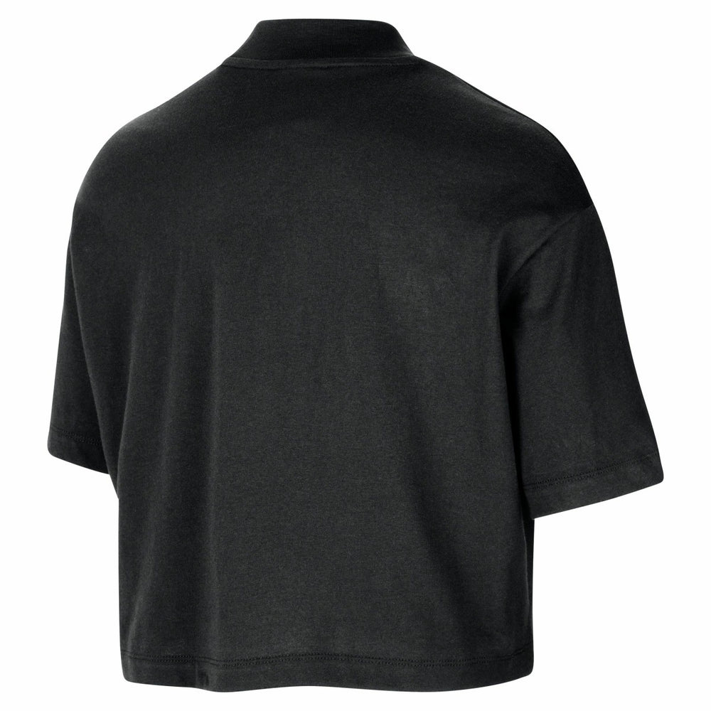 Nike Los Angeles Lakers Women's Courtside Mock Neck Loose Fit Cropped T-Shirt Black