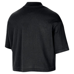 Nike Chicago Bulls Women's Courtside Mock Neck Loose Fit Cropped T-Shirt Black