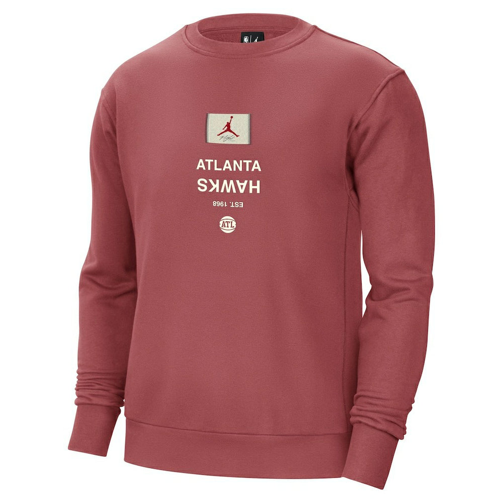 Atlanta Hawks Jordan Brand Courtside Statement Edition Heavyweight Pullover Sweatshirt Red