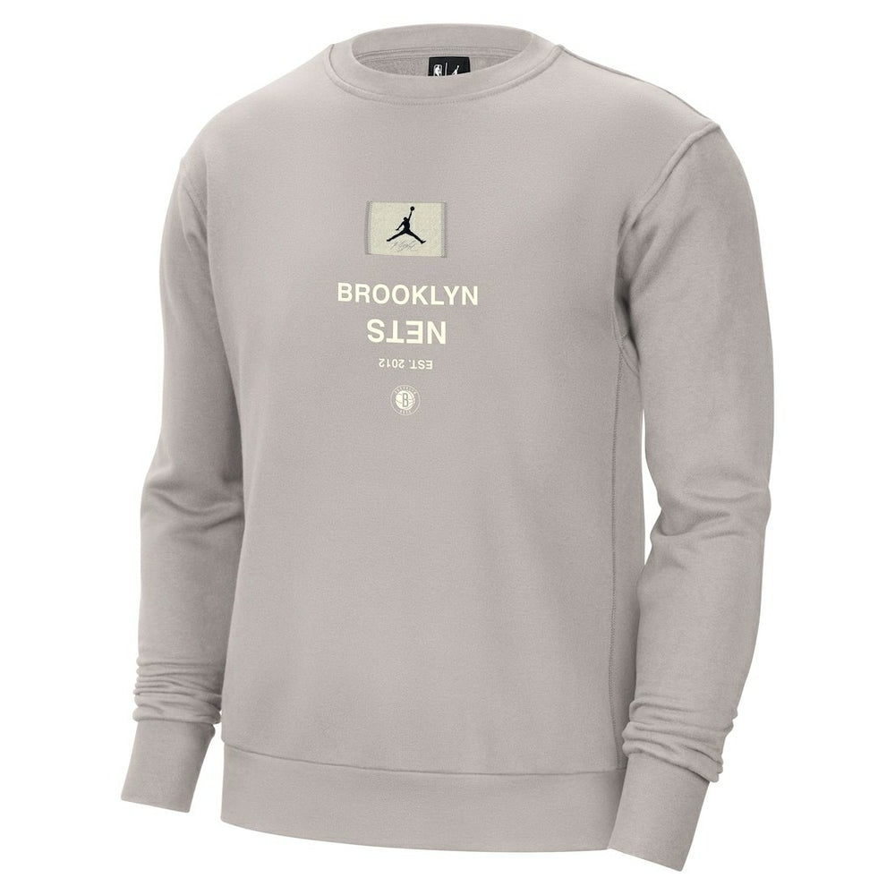 Brooklyn Nets Jordan Brand Courtside Statement Edition Heavyweight Pullover Sweatshirt Stone