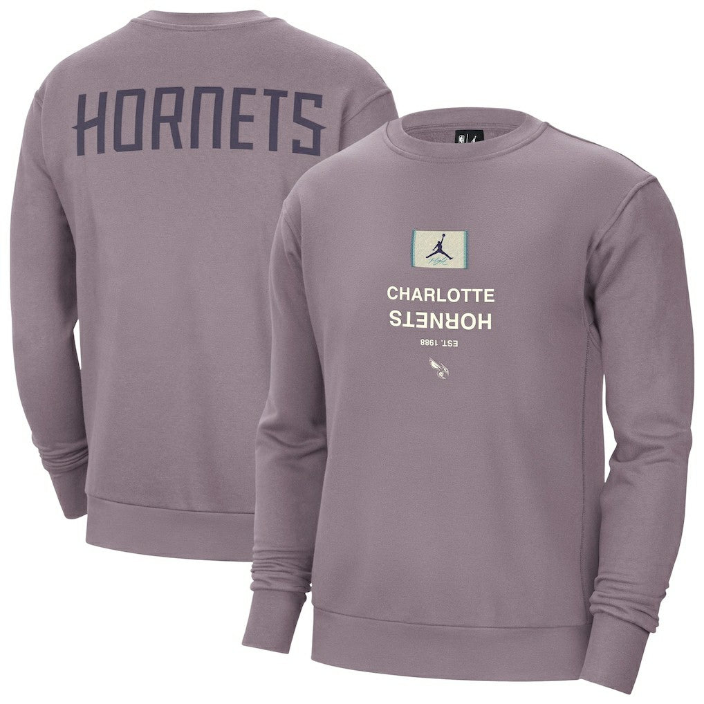 Charlotte Hornets Jordan Brand Courtside Statement Edition Heavyweight Pullover Sweatshirt Purple