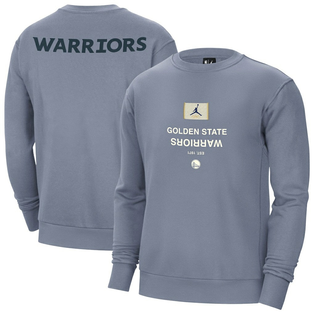 Golden State Warriors Jordan Brand Courtside Statement Edition Heavyweight Pullover Sweatshirt Blue