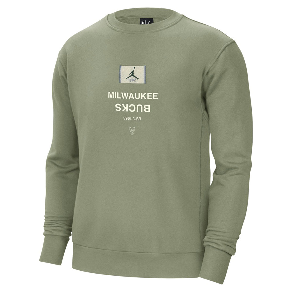 Milwaukee Bucks Jordan Brand Courtside Statement Edition Heavyweight Pullover Sweatshirt Green