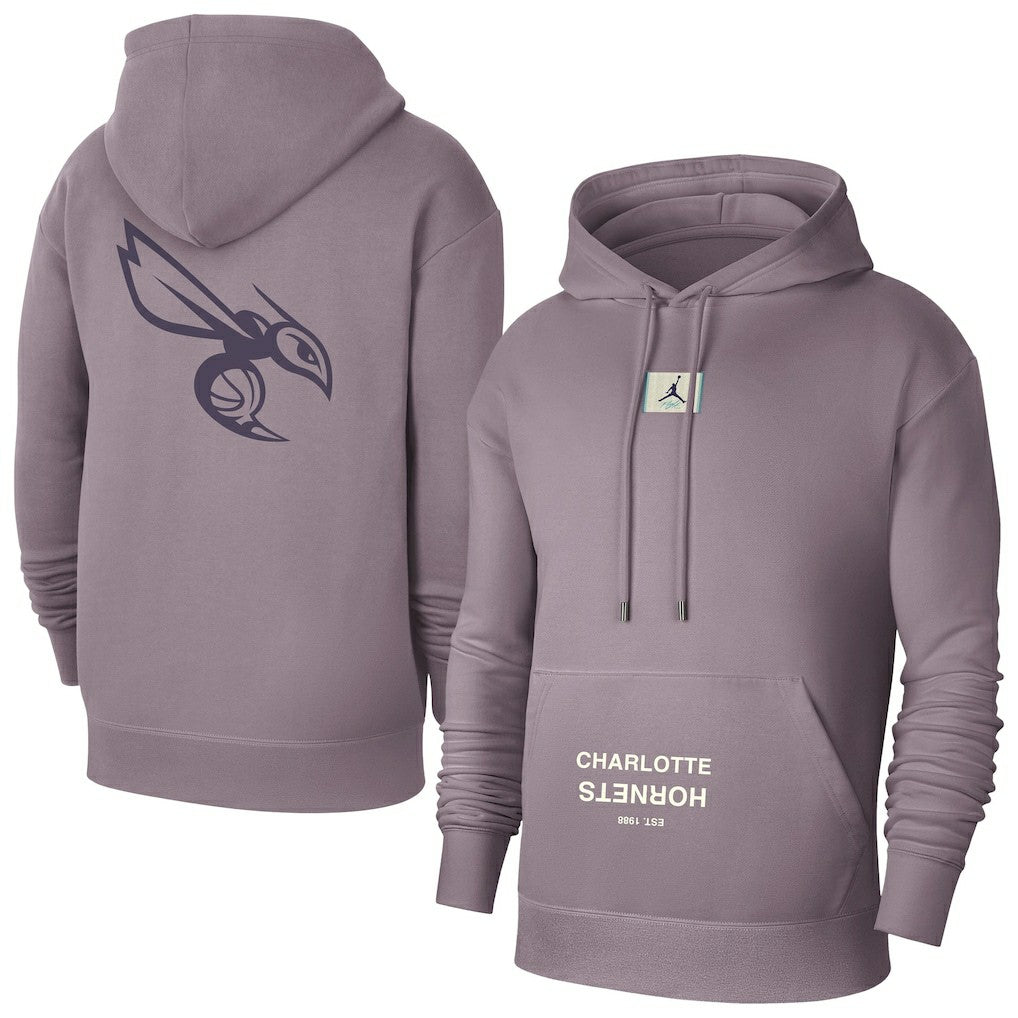 Charlotte Hornets Jordan Brand Courtside Statement Edition Pullover Hoodie Purple