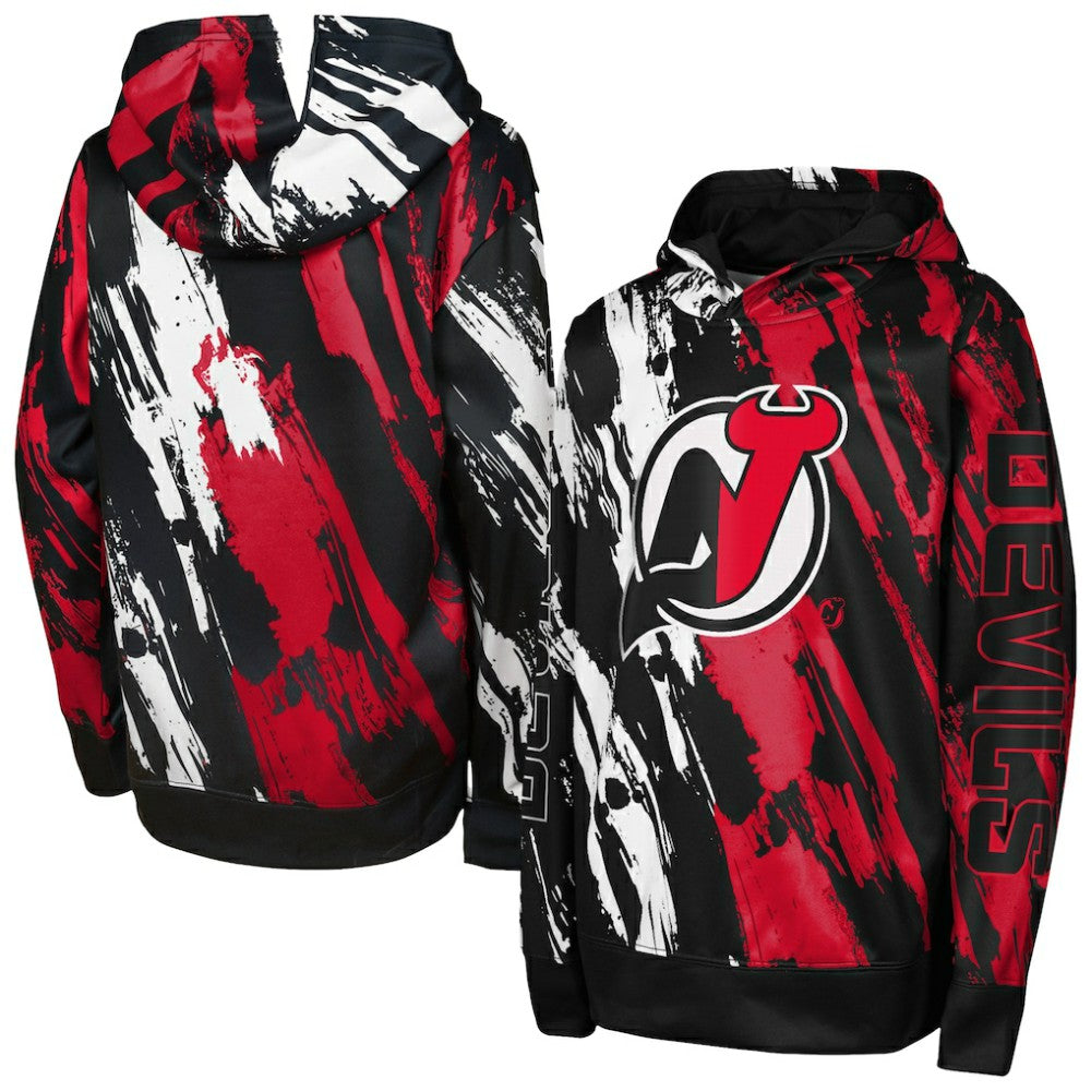 New Jersey Devils Preschool Master Snipe Pullover Hoodie - Red | NHL Lifestyle