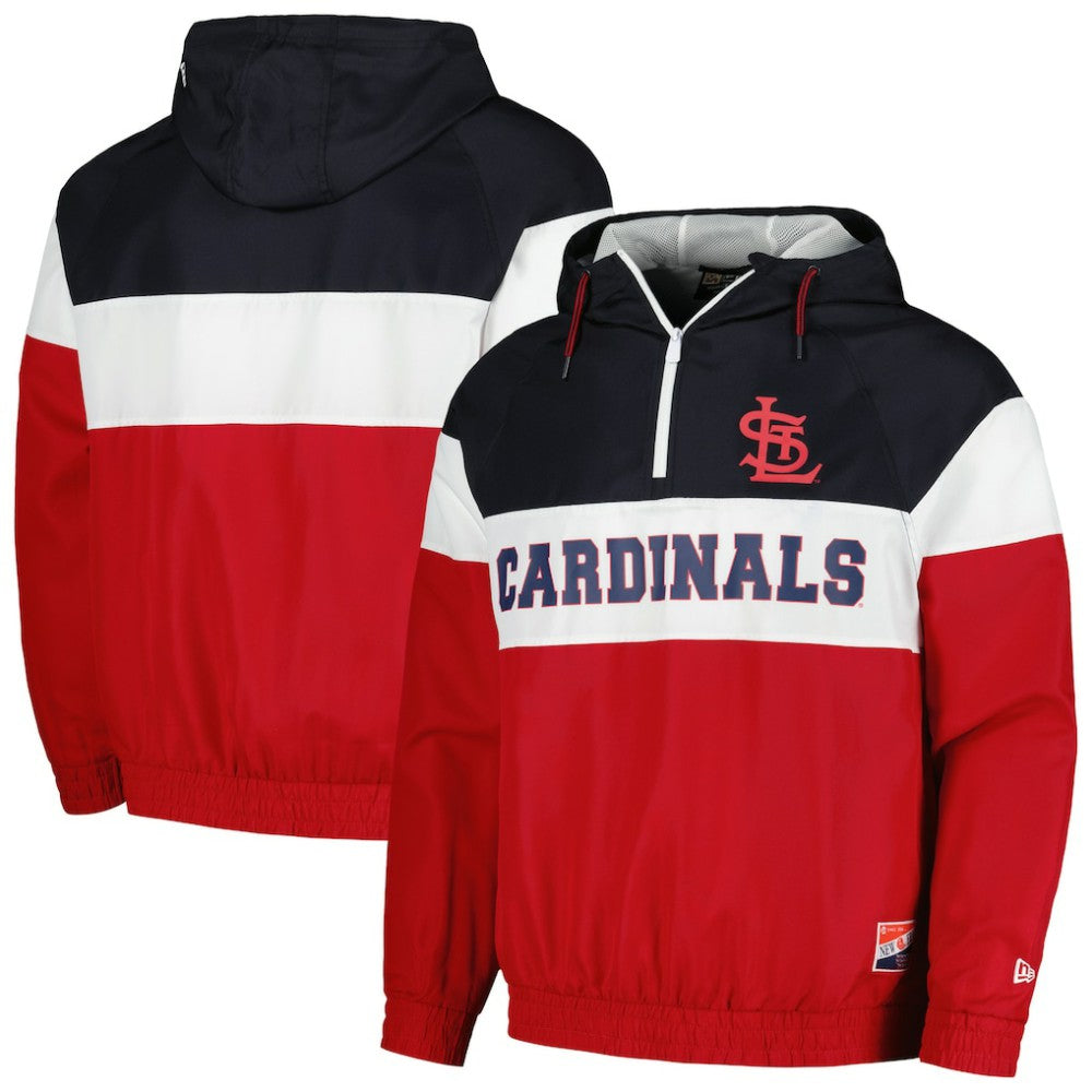 St. Louis Cardinals New Era Ripstop Raglan Quarter-Zip Hoodie Windbreaker Jacket Sale