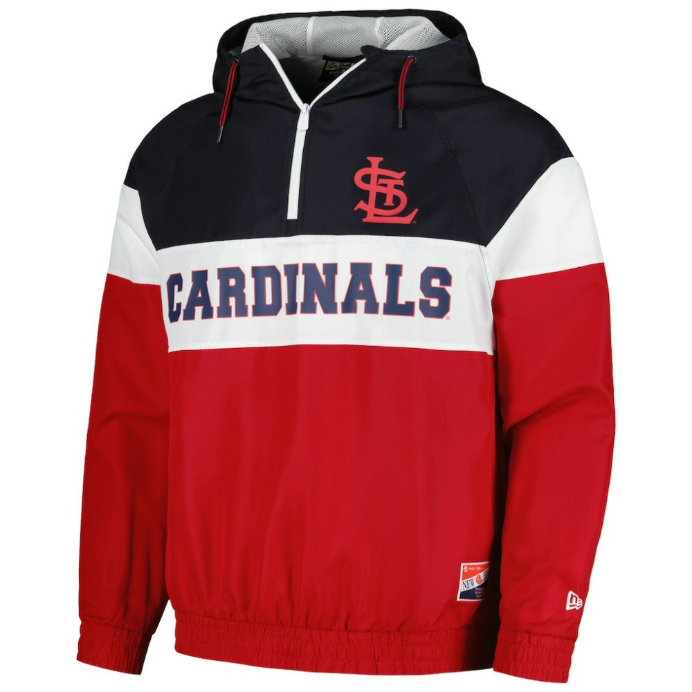 St. Louis Cardinals New Era Ripstop Raglan Quarter-Zip Hoodie Windbreaker Jacket Sale