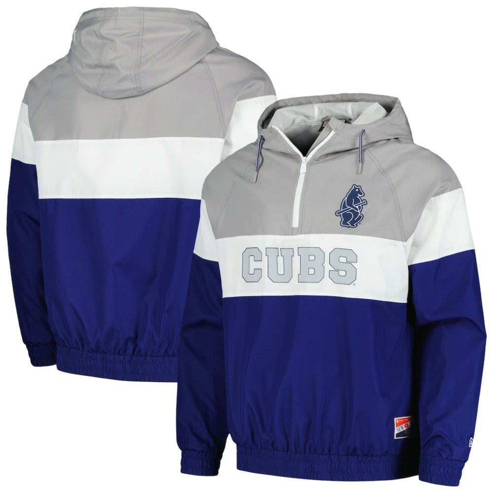 Chicago Cubs New Era Ripstop Raglan Quarter-Zip Hoodie Windbreaker Jacket Sale