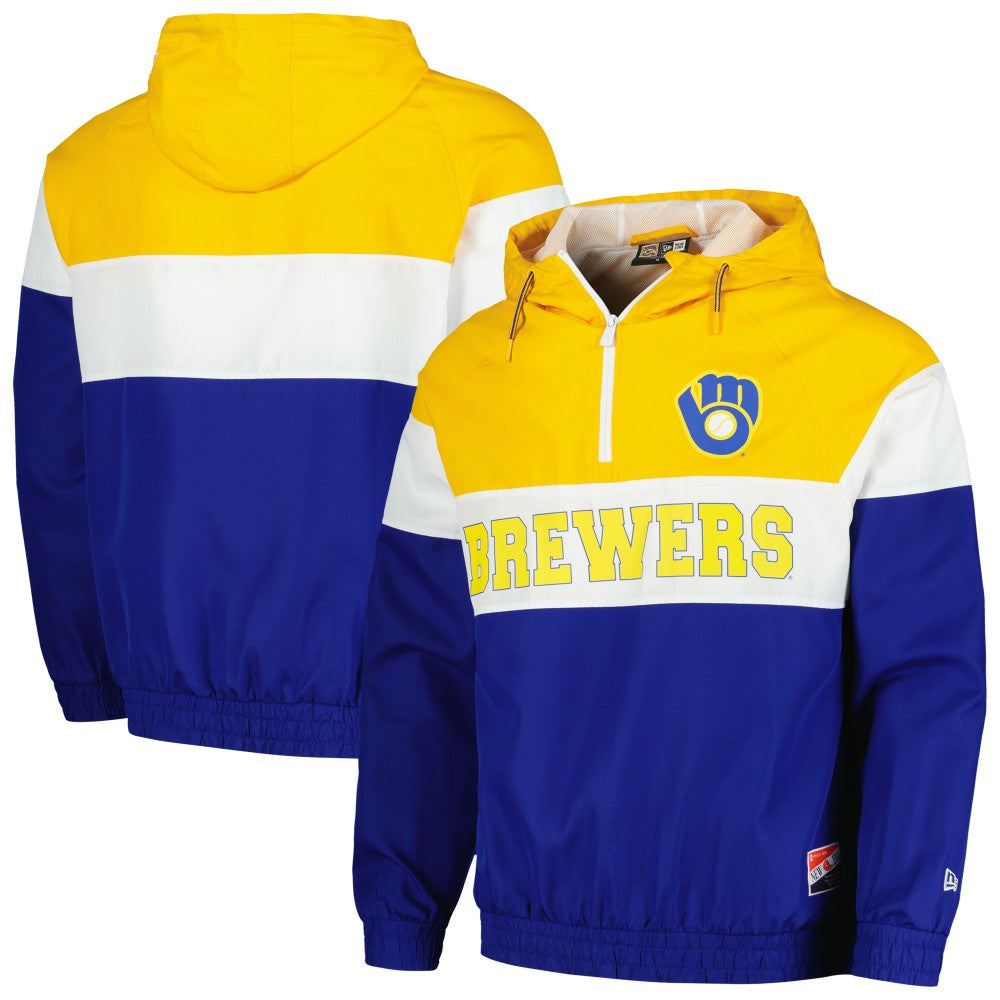 Milwaukee Brewers New Era Ripstop Raglan Quarter-Zip Hoodie Windbreaker Jacket Near Me