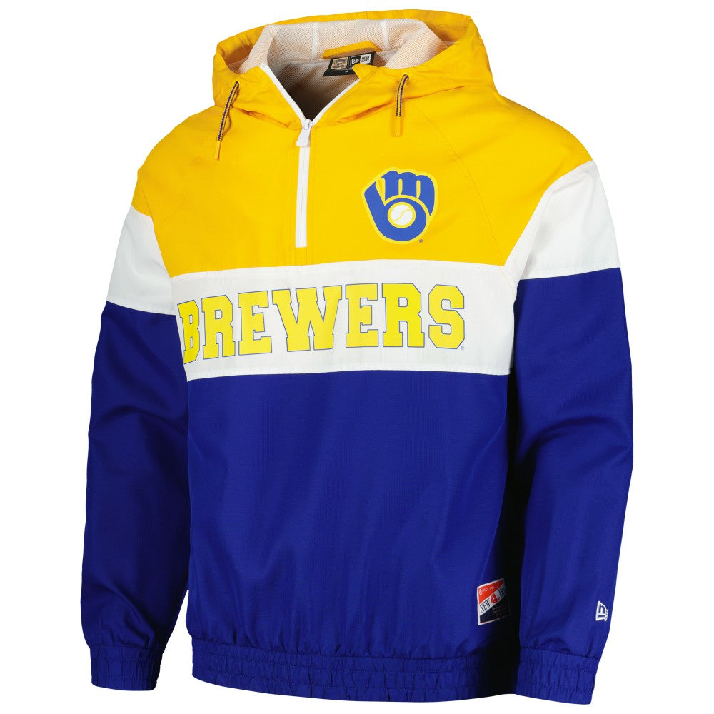 Milwaukee Brewers New Era Ripstop Raglan Quarter-Zip Hoodie Windbreaker Jacket Near Me