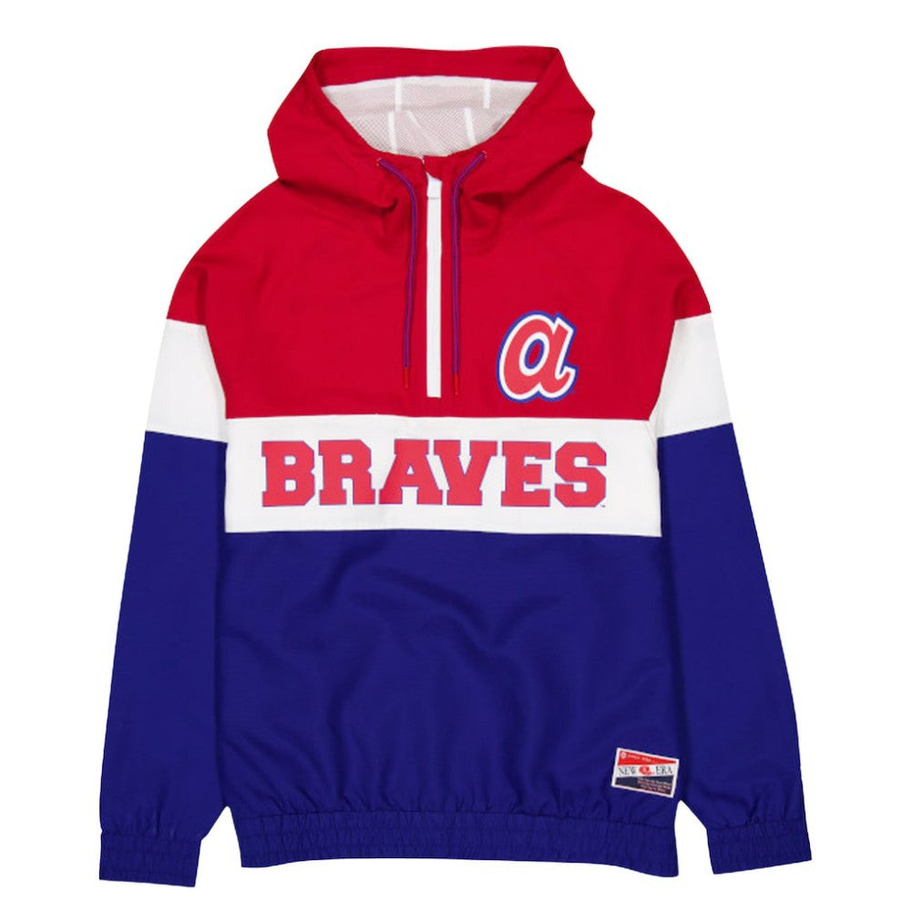 Atlanta Braves New Era Ripstop Raglan Quarter-Zip Hoodie Windbreaker Jacket Online