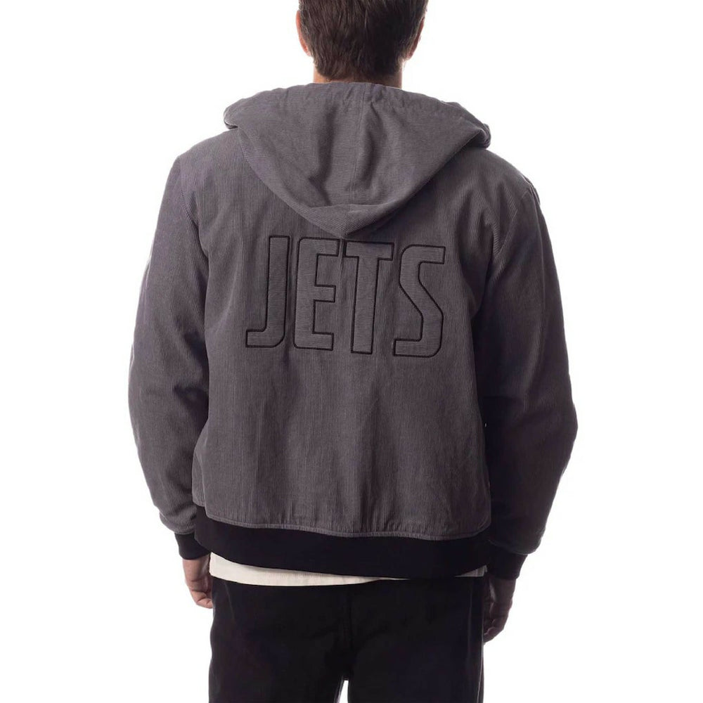 New York Jets The Wild Collective Corduroy Bomber Full-Zip Jacket - Gray - NFL