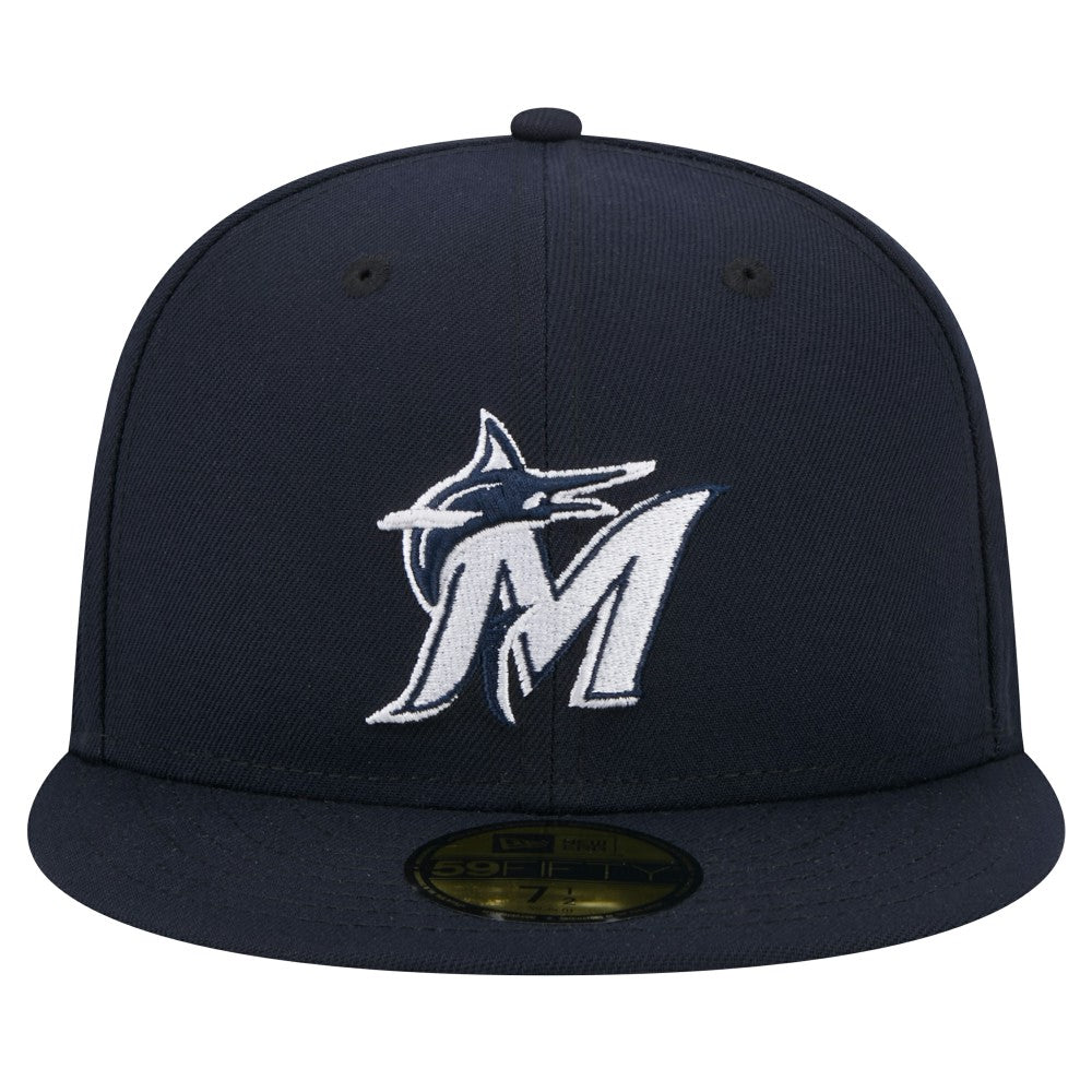 Miami Marlins New Era White Logo 59FIFTY Fitted Hat Online
