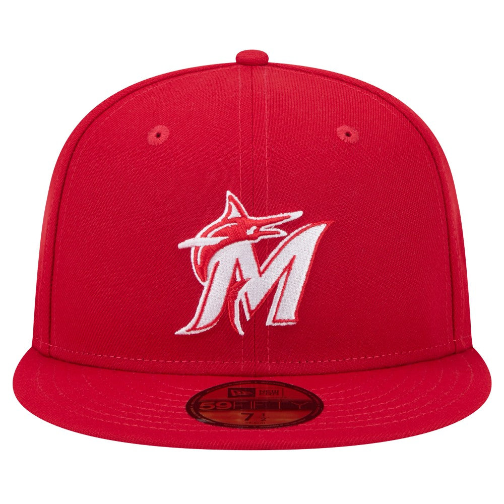 Miami Marlins New Era White Logo 59FIFTY Fitted Hat for sale
