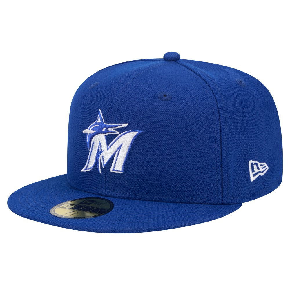 Miami Marlins New Era White Logo 59FIFTY Fitted Hat Discount