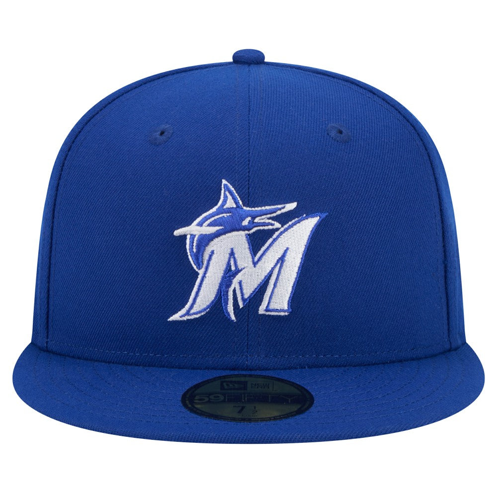 Miami Marlins New Era White Logo 59FIFTY Fitted Hat Discount