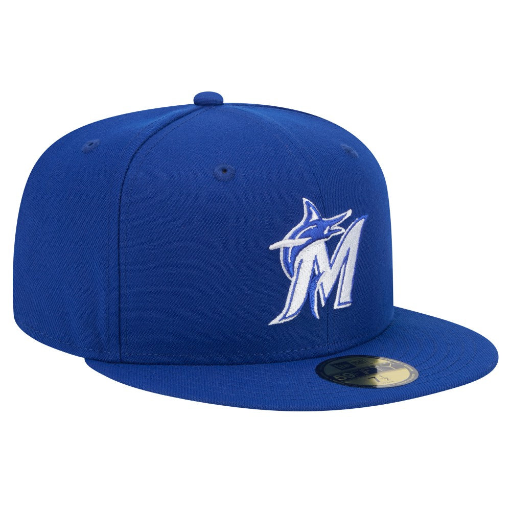 Miami Marlins New Era White Logo 59FIFTY Fitted Hat Discount