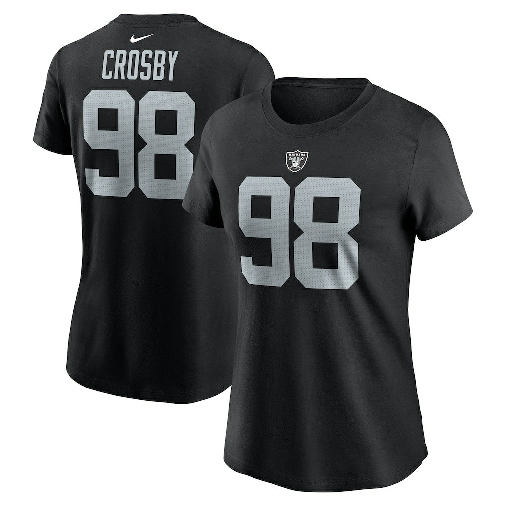 Maxx Crosby Las Vegas Raiders Women's Player Name & Number T-Shirt - Black - Nike