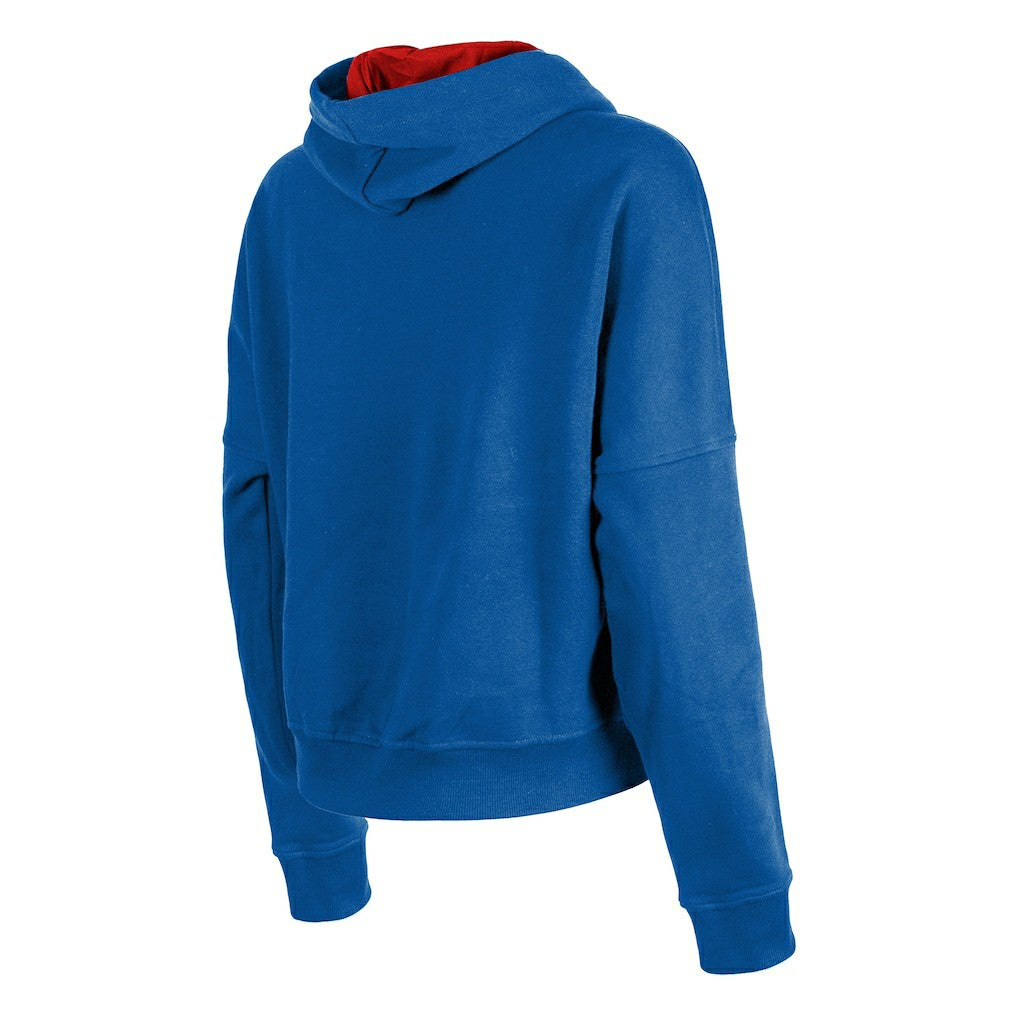 Buffalo Bills New Era Women's Throwback Boxy Pullover Hoodie - Royal - NFL