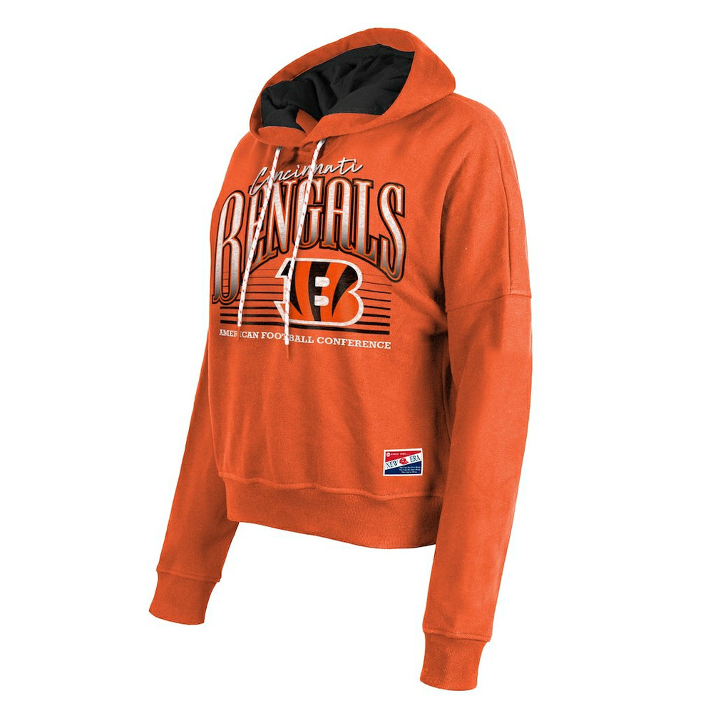 Cincinnati Bengals New Era Women's Boxy Pullover Hoodie - Orange - NFL