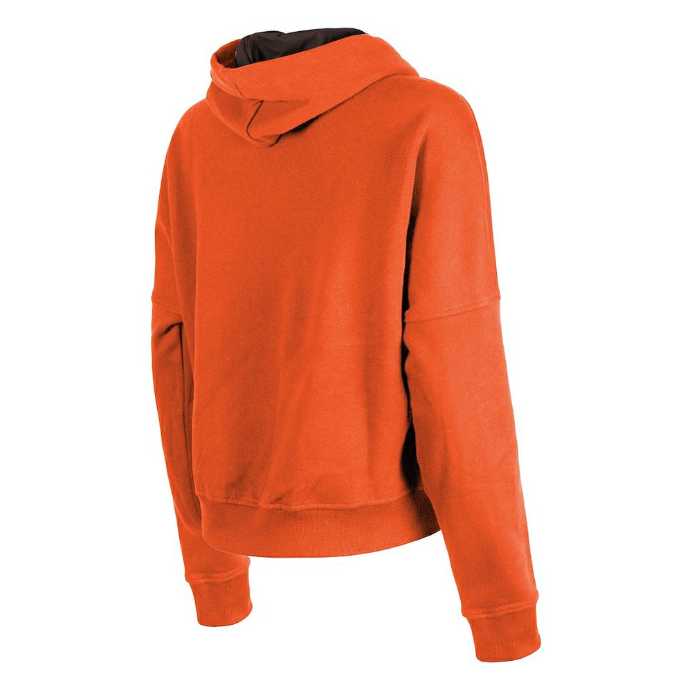 Cleveland Browns New Era Women's Throwback Boxy Pullover Hoodie - Orange - NFL