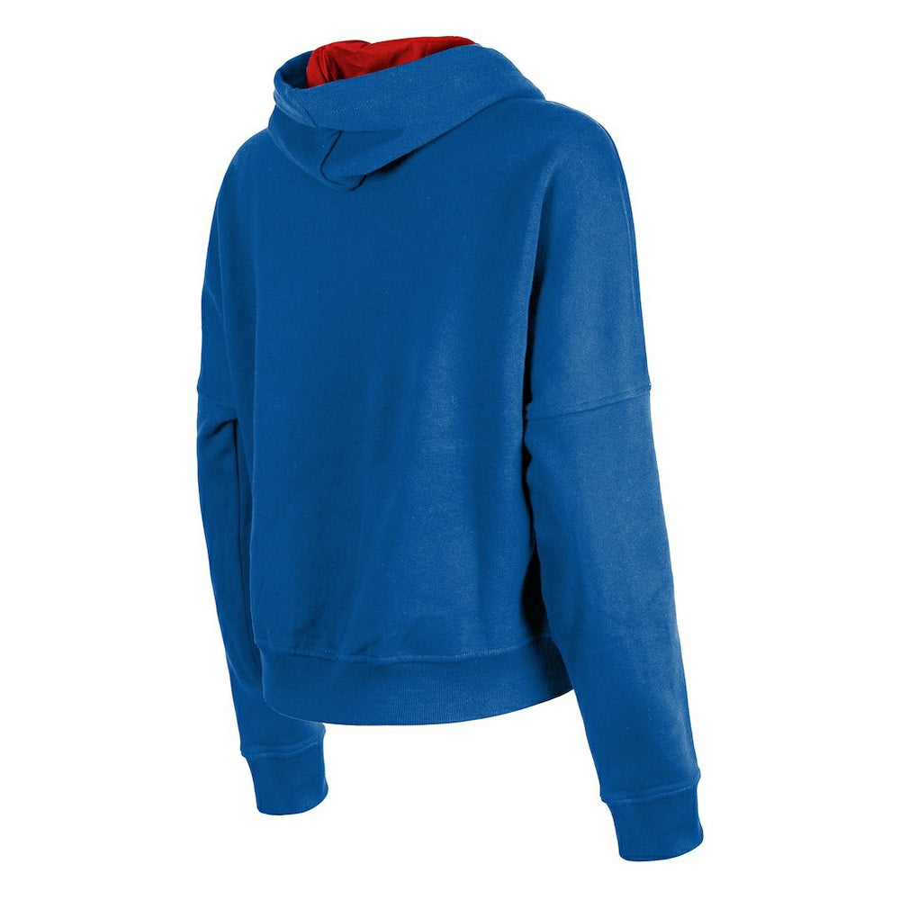 New England Patriots New Era Women's Throwback Boxy Pullover Hoodie - Royal - NFL