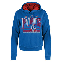 New England Patriots New Era Women's Throwback Boxy Pullover Hoodie - Royal - NFL
