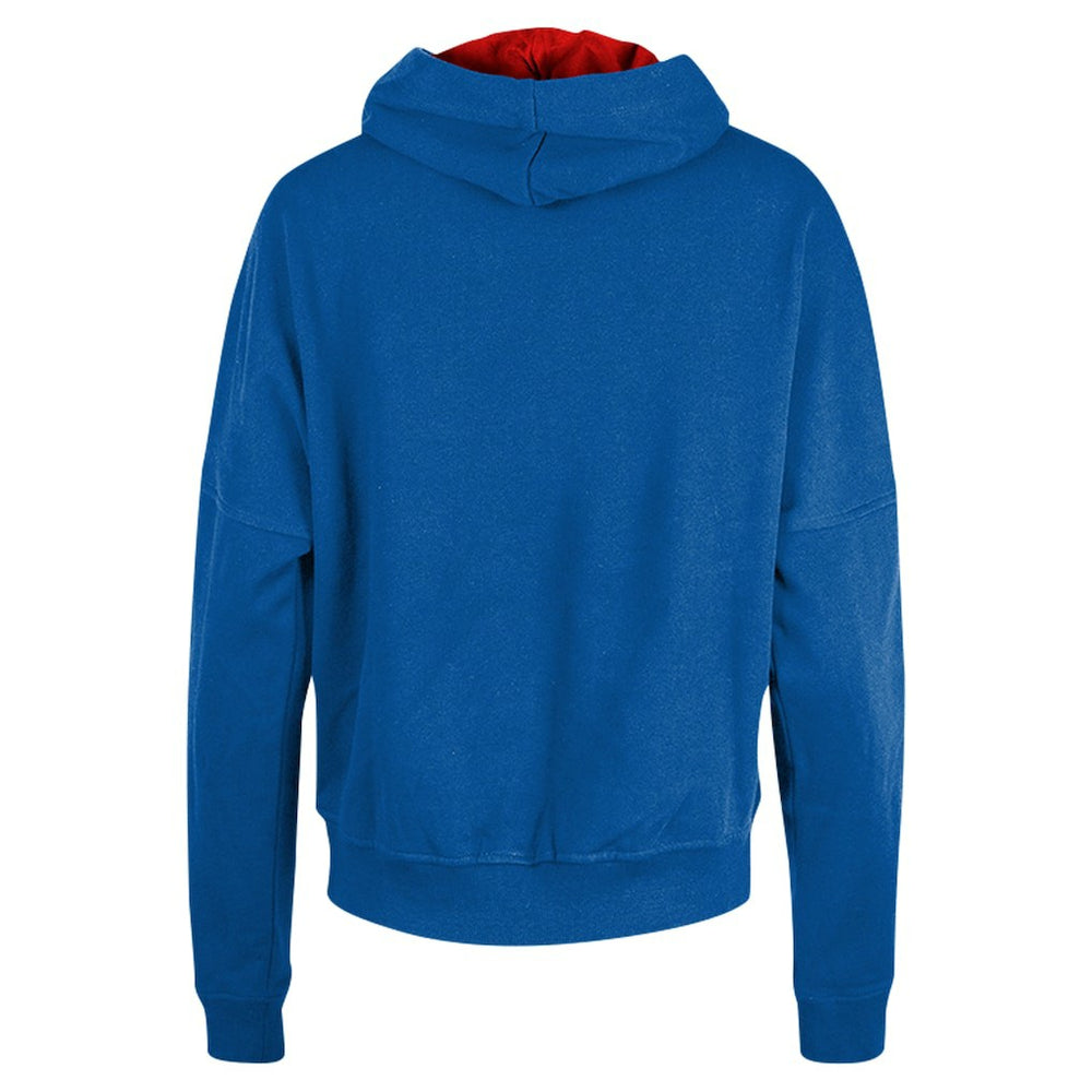 New England Patriots New Era Women's Throwback Boxy Pullover Hoodie - Royal - NFL