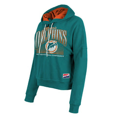 Miami Dolphins New Era Women's Throwback Boxy Pullover Hoodie - Aqua - NFL