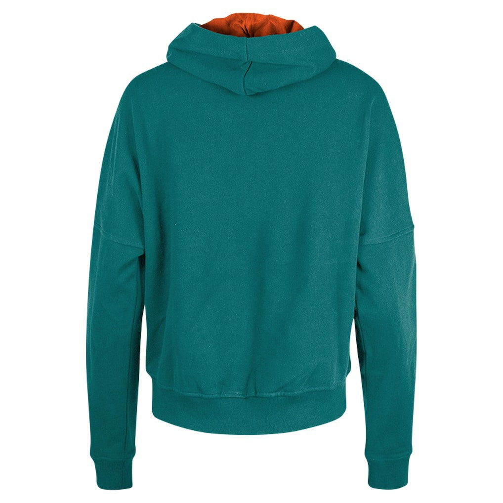 Miami Dolphins New Era Women's Throwback Boxy Pullover Hoodie - Aqua - NFL