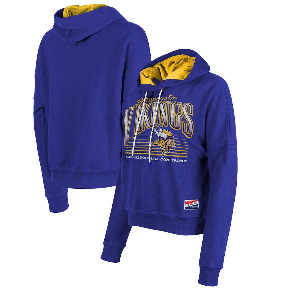 Minnesota Vikings New Era Women's Boxy Pullover Hoodie - Purple - NFL