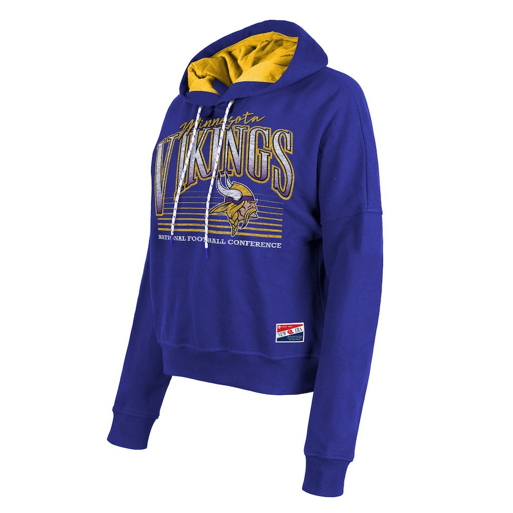 Minnesota Vikings New Era Women's Boxy Pullover Hoodie - Purple - NFL