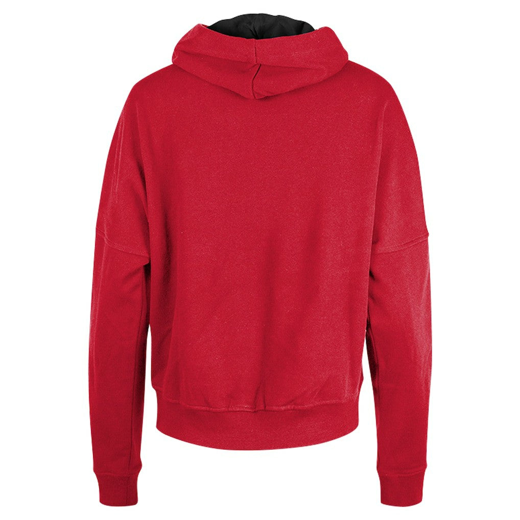San Francisco 49ers New Era Women's Boxy Pullover Hoodie - Scarlet - NFL