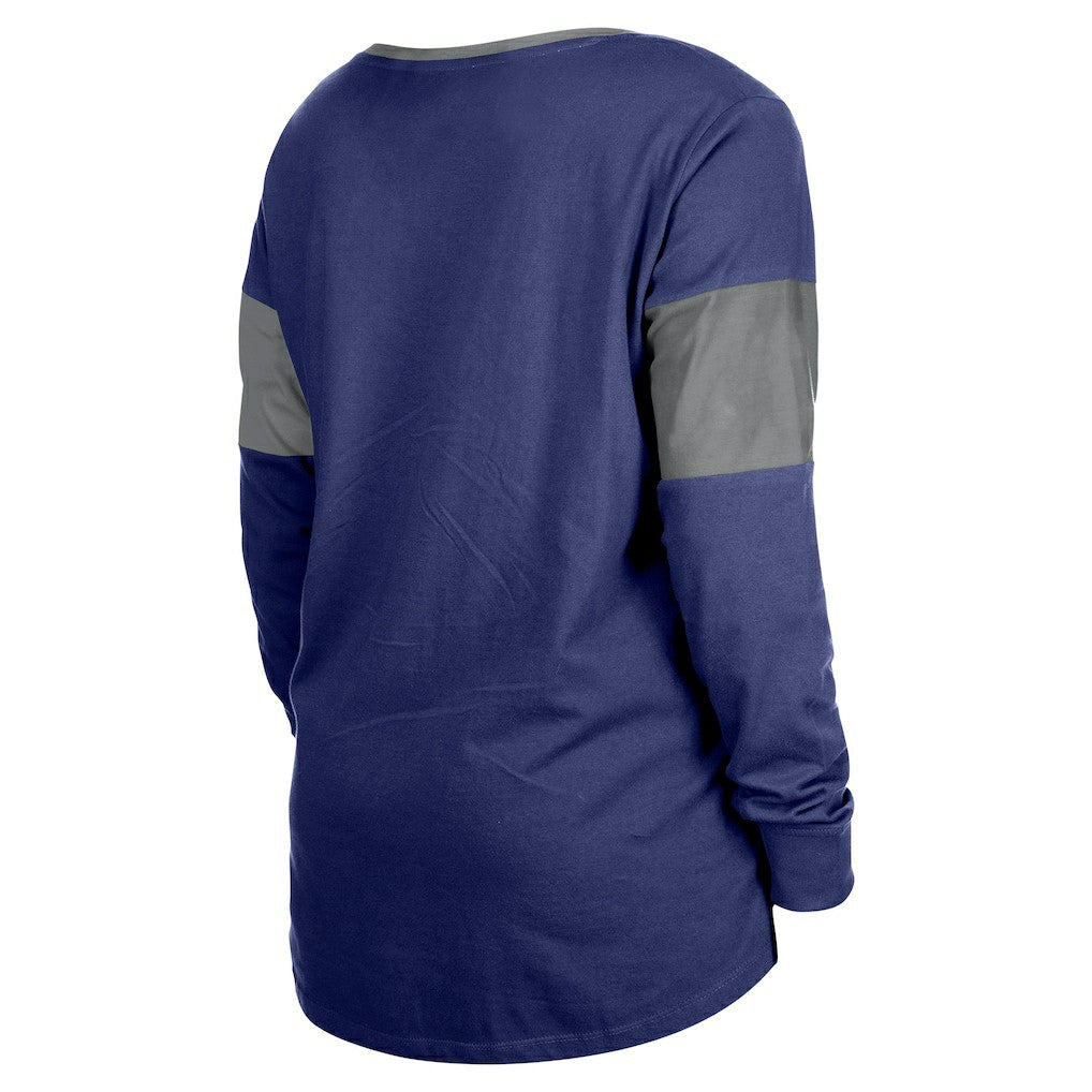 Indianapolis Colts New Era Women's Lace-Up Notch-Neck Long Sleeve T-Shirt - Royal - NFL