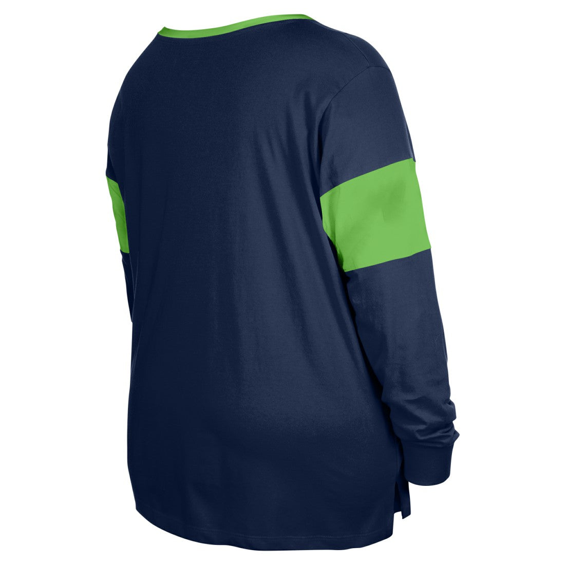 Seattle Seahawks New Era Women's Plus Size Lace-Up Notch Neck Long Sleeve T-Shirt  - College Navy - NFL