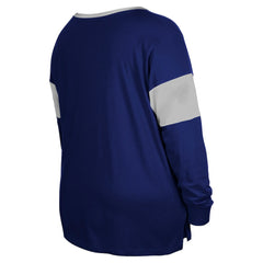 Indianapolis Colts New Era Women's Plus Size Lace-Up Notch Neck Long Sleeve T-Shirt  - Royal - NFL