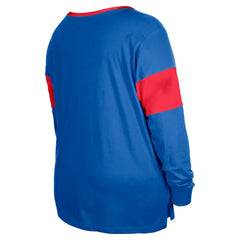 Buffalo Bills New Era Women's Plus Size Lace-Up Notch Neck Long Sleeve T-Shirt  - Royal - NFL