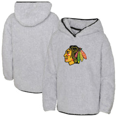 Chicago Blackhawks Girls Youth Ultimate Teddy Fleece Pullover Hoodie - Heather Gray | NHL discount