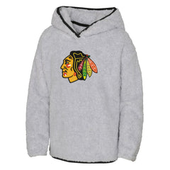 Chicago Blackhawks Girls Youth Ultimate Teddy Fleece Pullover Hoodie - Heather Gray | NHL discount