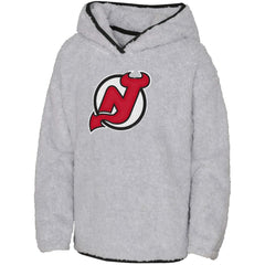 New Jersey Devils Girls Youth Ultimate Teddy Fleece Pullover Hoodie - Gray | NHL Clearance