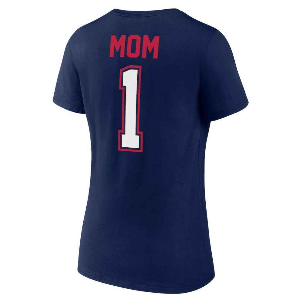 Atlanta Braves Fanatics Women's Plus Size Mother's Day #1 Mom V-Neck T-Shirt Sale
