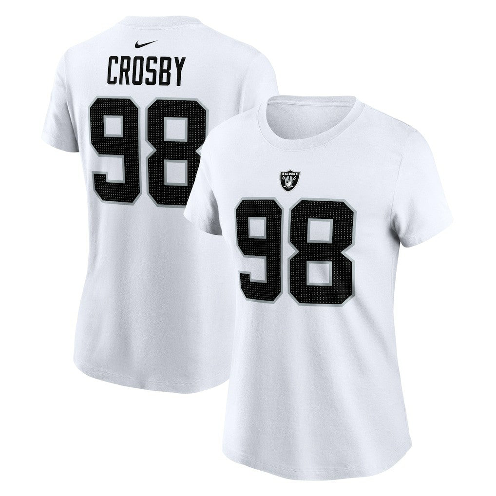 Maxx Crosby Las Vegas Raiders Women's Player Name & Number T-Shirt - White - Nike