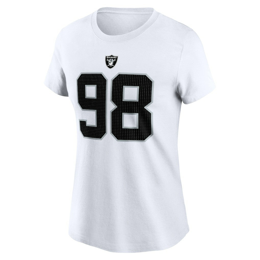 Maxx Crosby Las Vegas Raiders Women's Player Name & Number T-Shirt - White - Nike